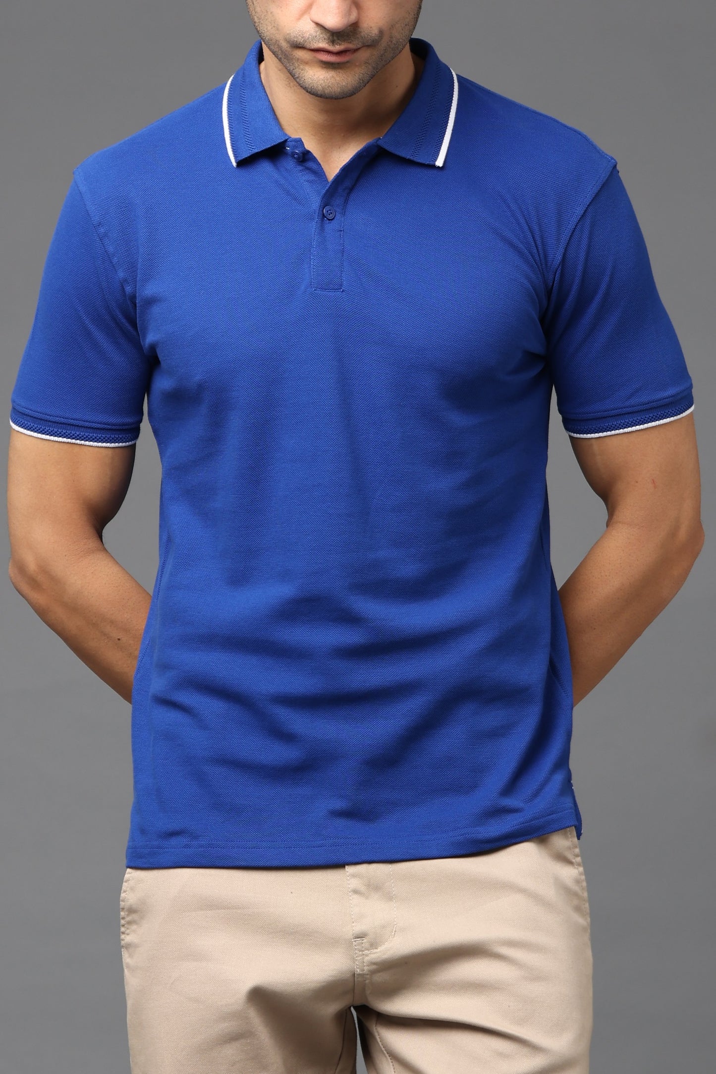 Irsya Premium Cotton Polo T-shirt - Imperial Blue