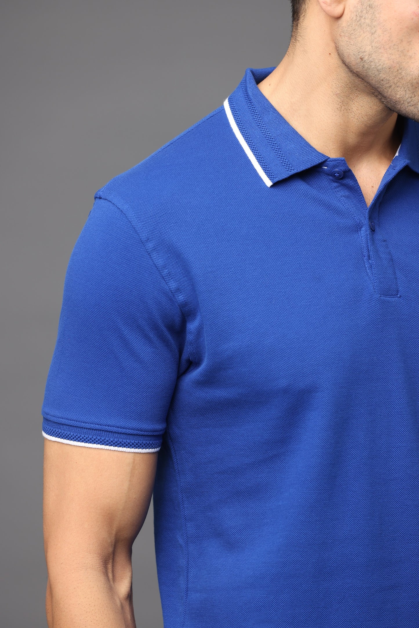 Irsya Premium Cotton Polo T-shirt - Imperial Blue
