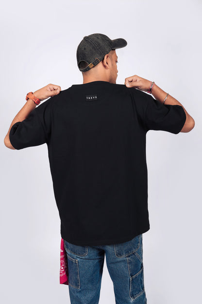 Irsya Oversized Black Tee - Unisex