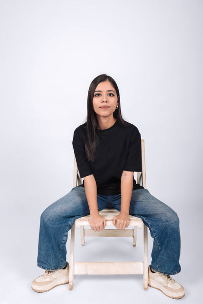 Irsya Oversized Black Tee - Unisex