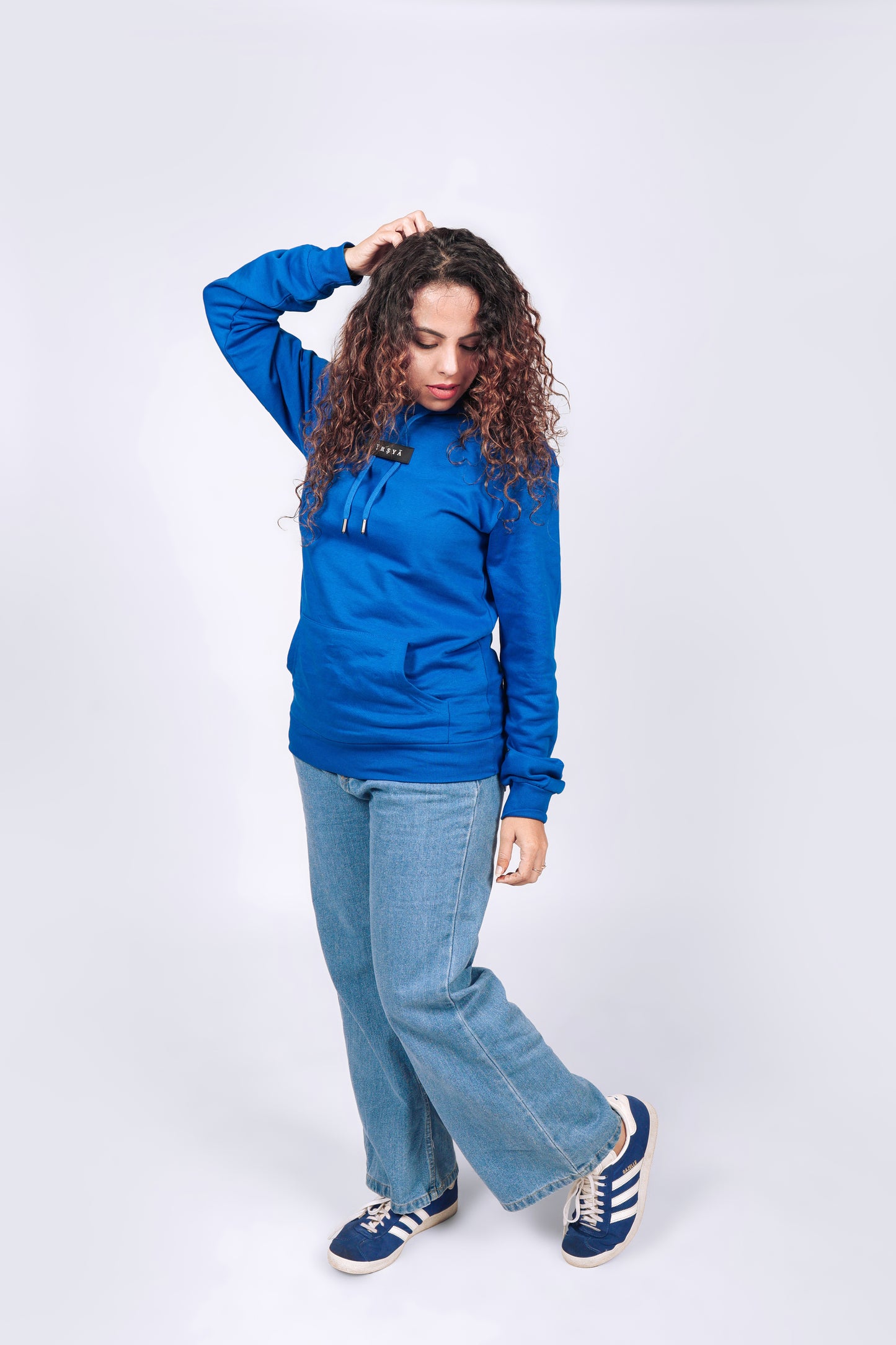 Irsya Sapphire Shield Unisex Hoodie - 300 GSM French Terry Brushed Fabric