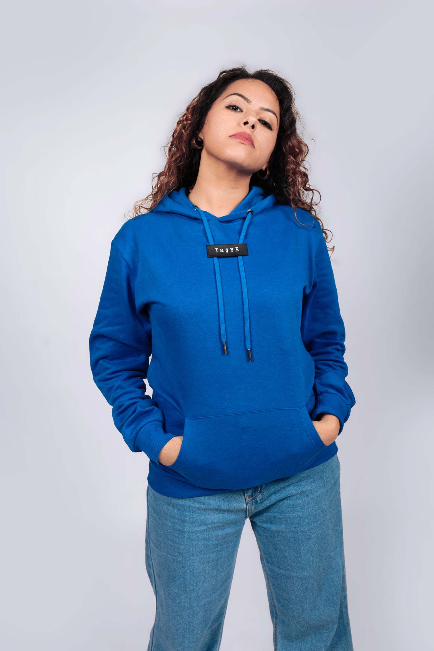 Irsya Sapphire Shield Unisex Hoodie - 300 GSM French Terry Brushed Fabric