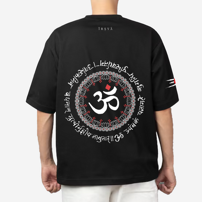 Karma Om Unisex Black Oversized Tee
