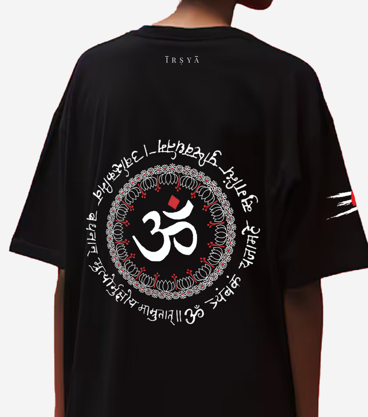 Karma Om Unisex Black Oversized Tee