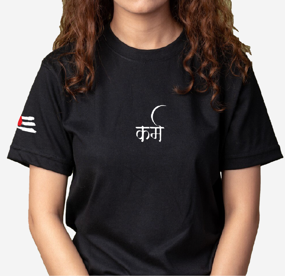 Karma Om Unisex Black Oversized Tee