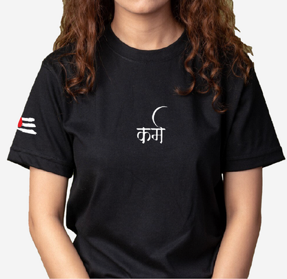 Karma Om Unisex Black Oversized Tee