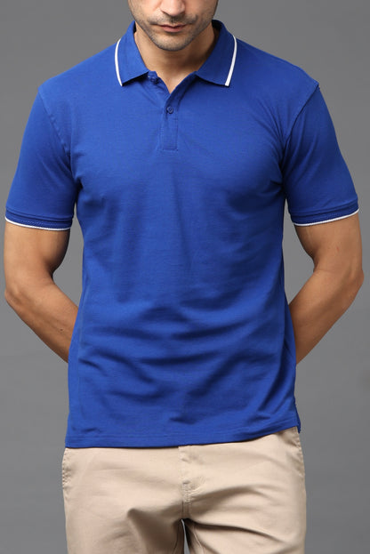 Irsya Premium Cotton Polo T-shirt - Imperial Blue