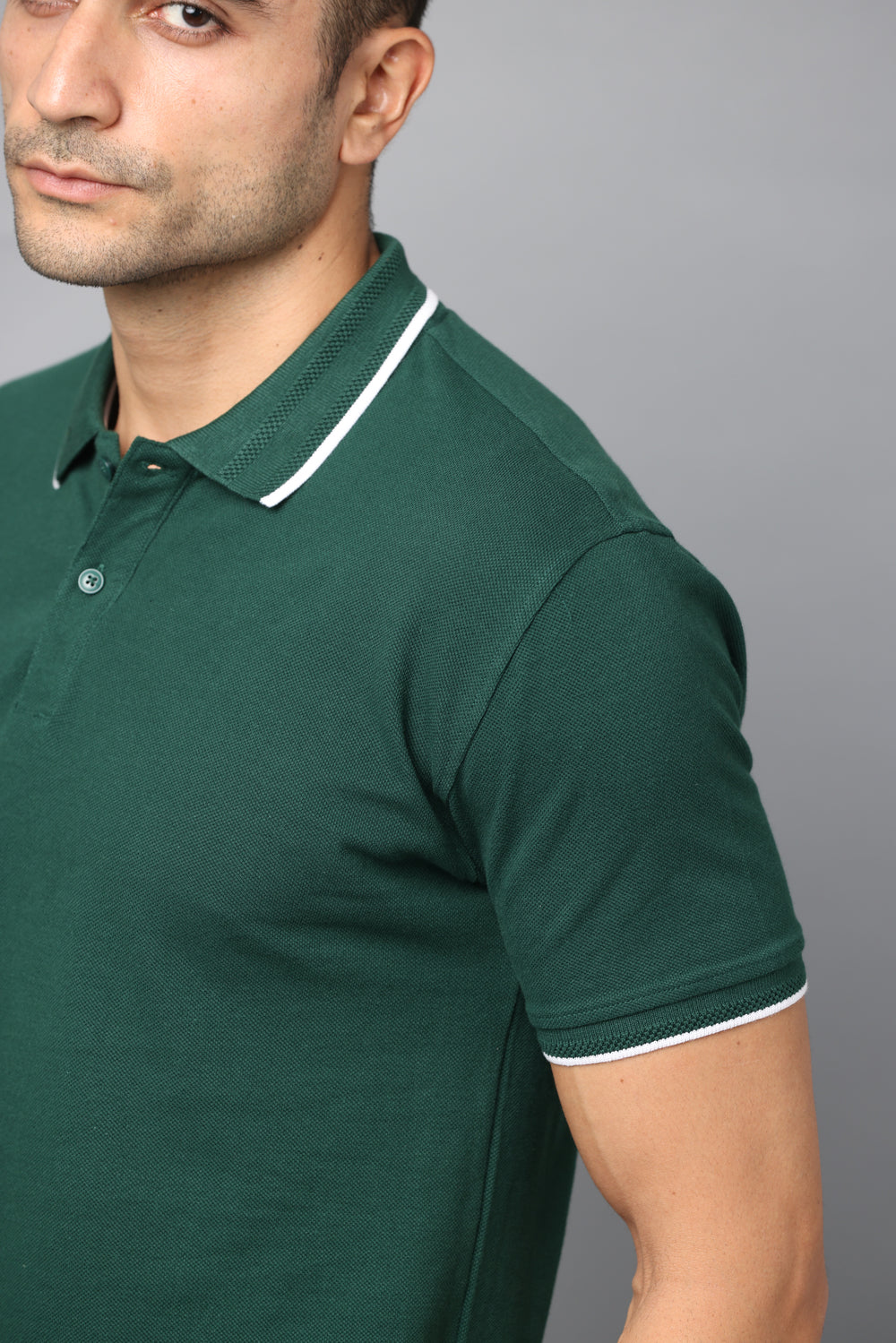 Irsya Premium Cotton Polo T-shirt - Bottle Green