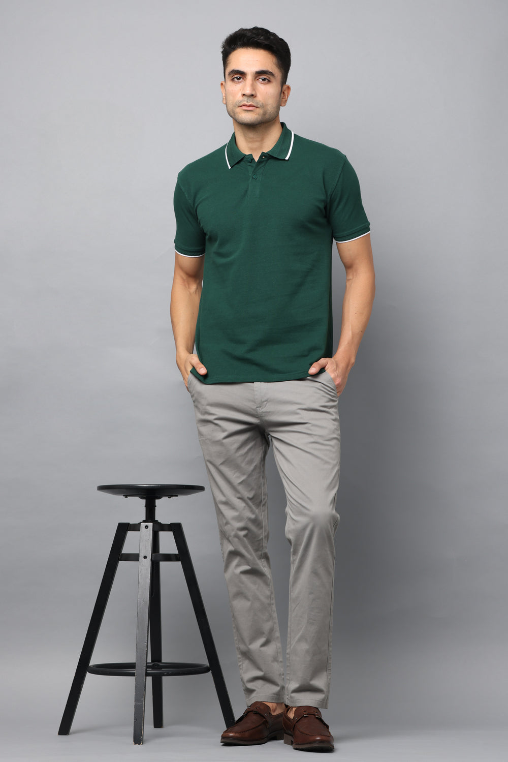 Irsya Premium Cotton Polo T-shirt - Bottle Green