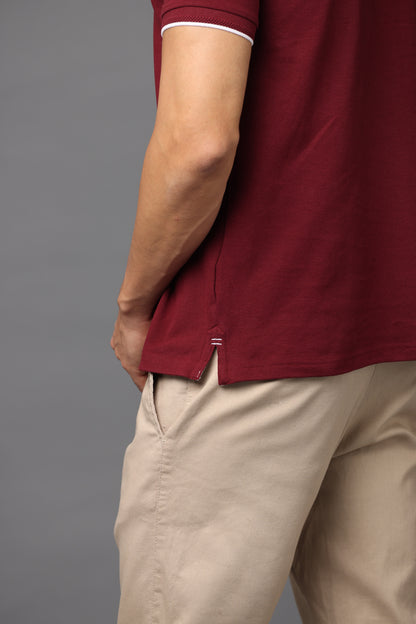 Irsya Premium Cotton Polo T-shirt - French Wine