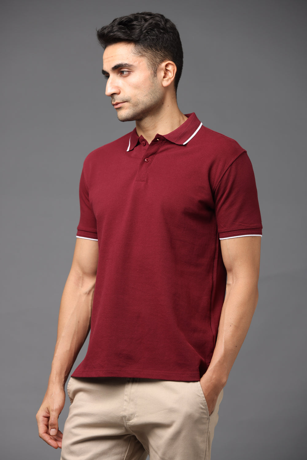 Irsya Premium Cotton Polo T-shirt - French Wine