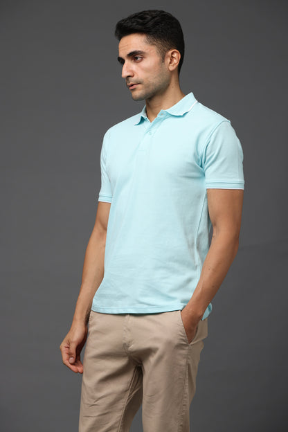 Irsya Premium Cotton Polo T-shirt - Mint Blue