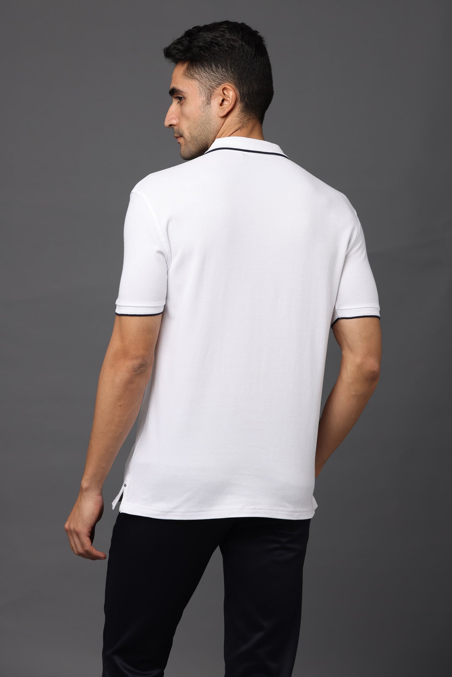 Irsya Premium Cotton Polo T-shirt - Classic White