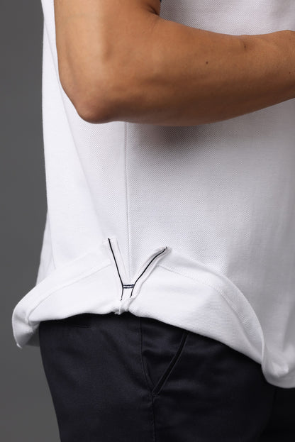 Irsya Premium Cotton Polo T-shirt - Classic White