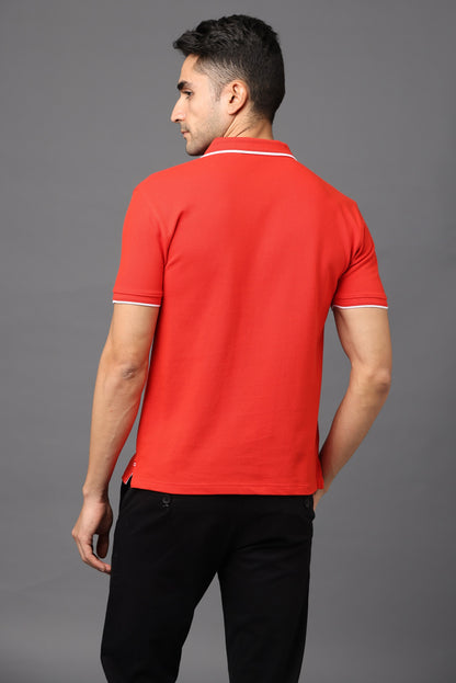 Irsya Premium Cotton Polo T-shirt - Scarlet Red